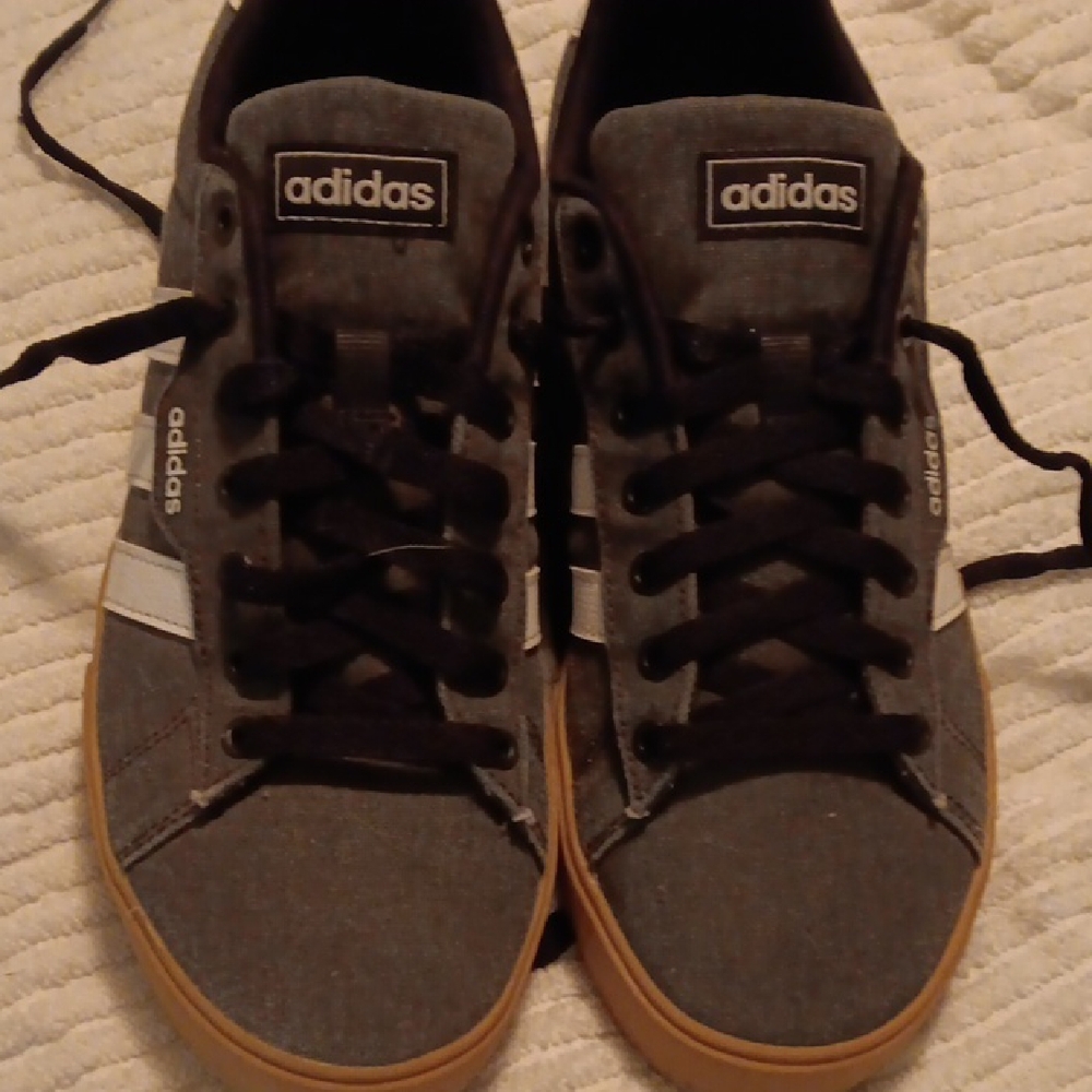 Adidas Men's Charcoal and White Sneakers